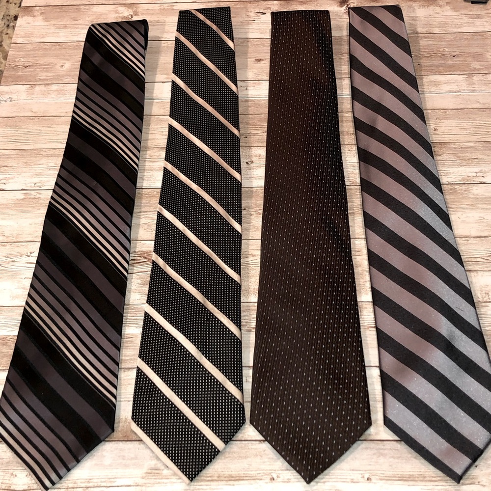 “Perry Ellis Portfolio”, bundle of 4, 100% silk men’s neck ties